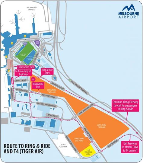 Melbourne airport terminal 4 map - Melbourne airport t4 map (Australia)