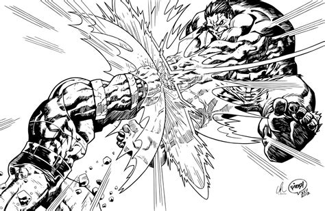 Hulk vs Juggernaut - Collision Course by LRitchieART on DeviantArt