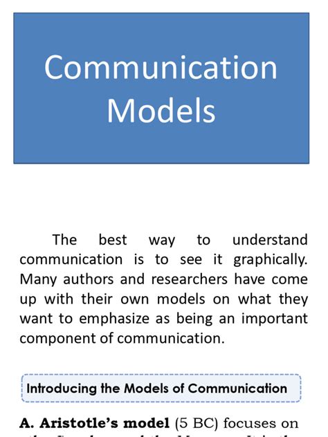 Communication Models | PDF