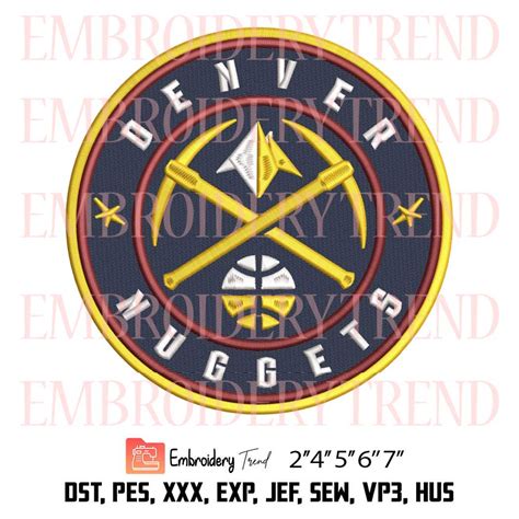 Denver Nuggets Logo Embroidery, Basketball Embroidery Design File