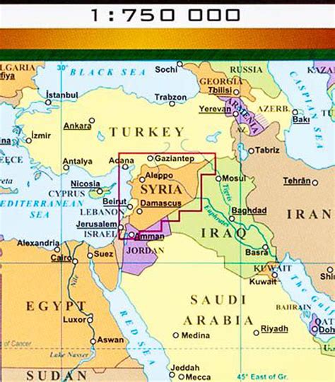 Modern Map Of Syria And Lebanon