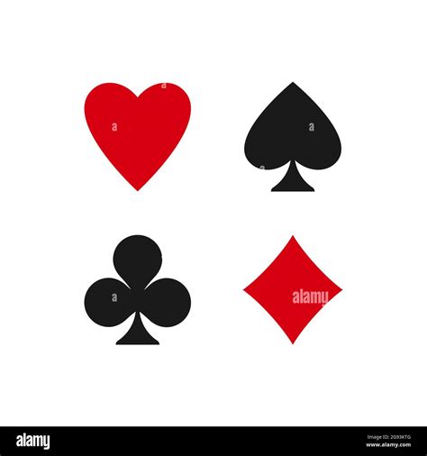 Poker playing cards suits symbols - Spades, Hearts, Diamonds and Clubs. Playing card deck icons ...