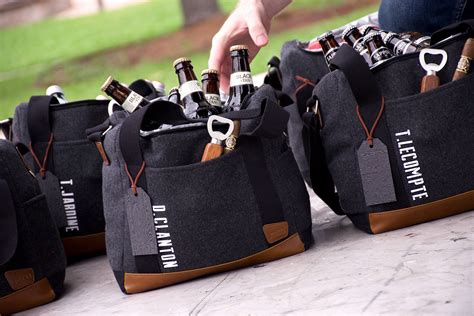 Personalized Groomsmen Gift (Qty. 1). Gray Cooler Bag with Strap. Groo ...