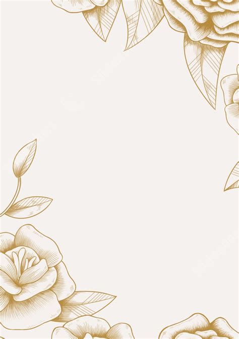 Floral Fashion Line Of Beige Luxury Page Border Background Word Template And Google Docs For ...