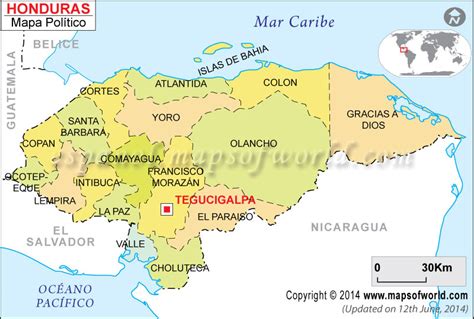 Mapa de honduras con sus departamentos | Descargar imágenes gratis