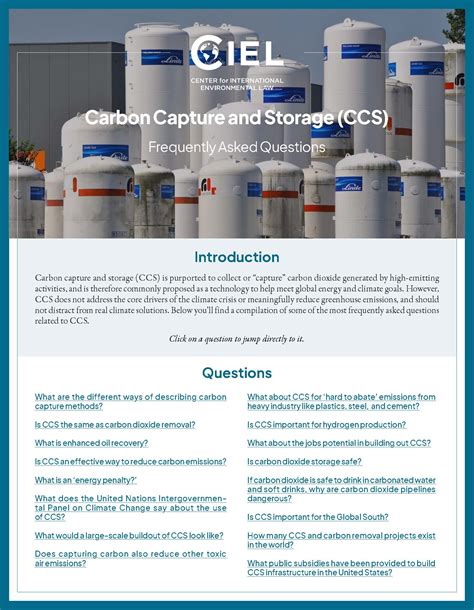 Carbon Capture and Storage: Frequently Asked Questions (April 2023 ...