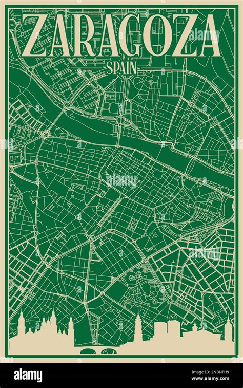 Road network poster of the downtown ZARAGOZA, SPAIN Stock Vector Image & Art - Alamy