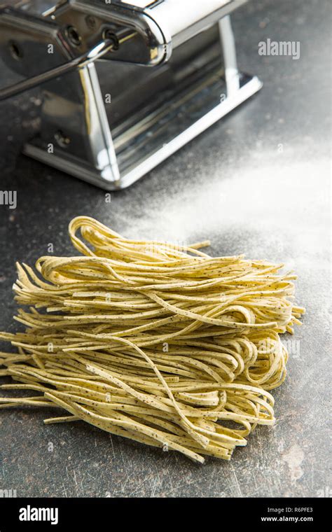 Italian pasta tagliolini with truffles Stock Photo - Alamy