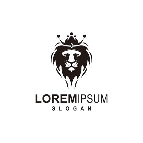 Black lion logo design | Premium Vector