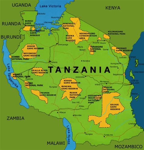 Parques de Tanzania: mapas e información sobre áreas protegidas | Safari Avventura