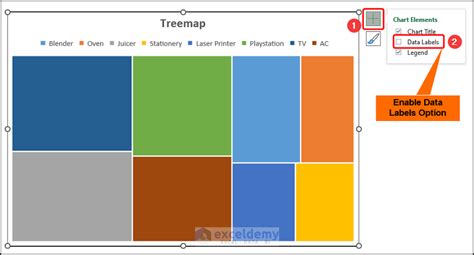 How to Add and Format Data Labels in an Excel Treemap