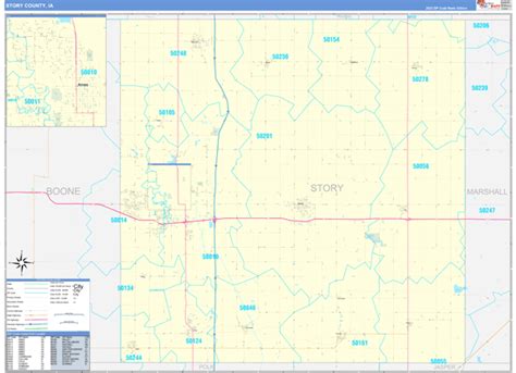 Story County, IA Zip Code Wall Map Basic Style by MarketMAPS - MapSales