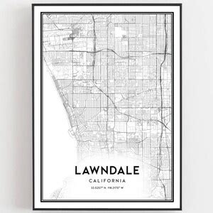 Lawndale Map Print, Lawndale Map Poster Wall Art, Ca City Map ...