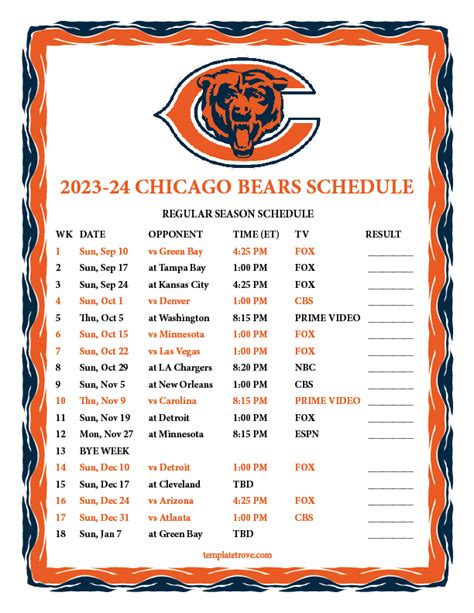 Marshall Hampton News: Bears Nfl Schedule 2023