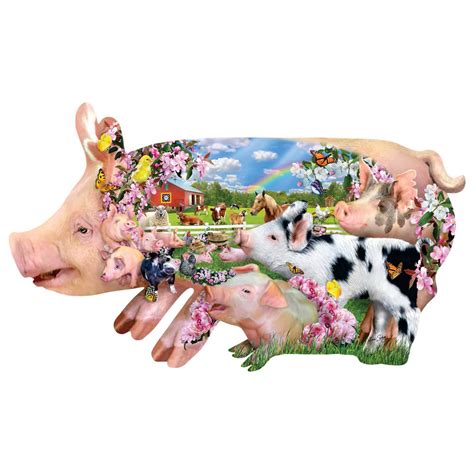 Pig Farm 800 Piece Shaped Jigsaw Puzzle | Spilsbury