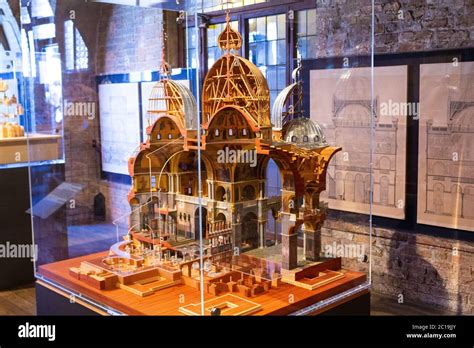 Model of St Mark s Basilica building-architectural masterpiece ,placed in the museum of St Mark ...