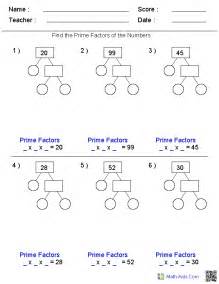 Factors Worksheets | Printable Factors and Multiples Worksheets