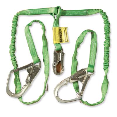 Miller® Manyard® Double Leg Shock-Absorbing Lanyard: 1 Snap Hook & 2 Rebar Hooks - Conney Safety