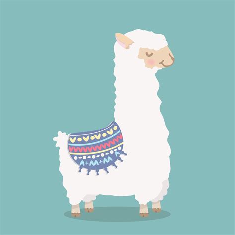 Cute fluffy cartoon llama 1886538 Vector Art at Vecteezy