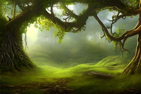 Forest Background, Forest Landscape Graphic by Craftable · Creative Fabrica