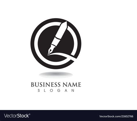 Pen logo template business Royalty Free Vector Image