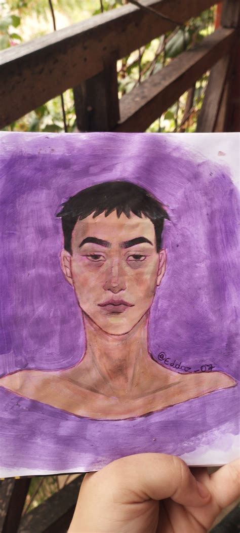 Male face drawing/painting Purple Aesthetic, Aesthetic Art, Face Reference, Drawing Base, Male ...