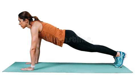 Plank Exercise, Isolated Background Stock Image - Image of training ...