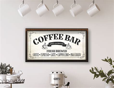 Coffee bar sign-coffee bar decor-kitchen sign-coffee sign-personalized ...