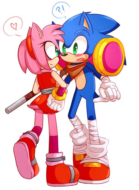 Commission: Amy and Sonic ''Sonamy Boom!'' by Moon-Klein on DeviantArt