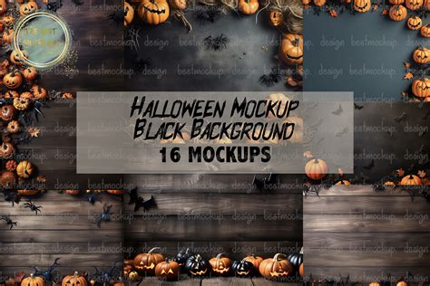 Bundle Black Halloween Background Mockup Graphic by TheBest Mockup · Creative Fabrica