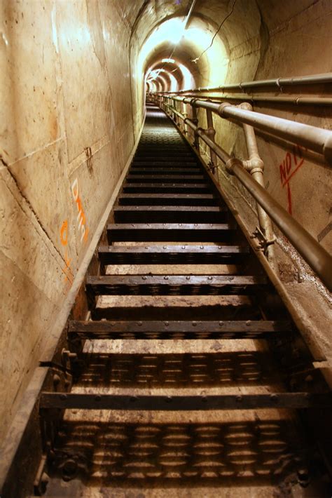 Stairway inside Hoover Dam | The dam is 700 feet high--rough… | Flickr