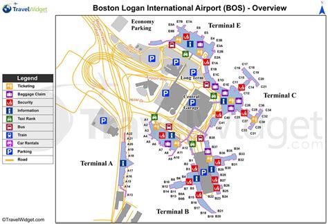 Boston Logan airport map - Map of Boston airport (United States of America)