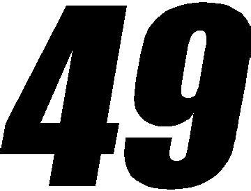 49 RACE NUMBER IMPACT FONT DECAL / STICKER