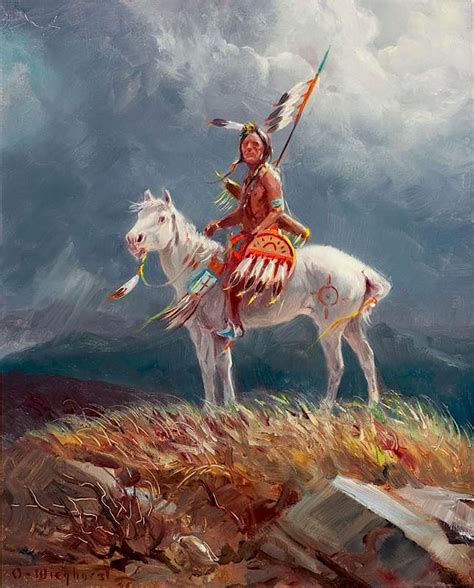 Sioux Warrior by Olaf Wieghorst | Native american art, Native art ...