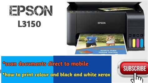 Epson L3150 How to print colour and black and white xerox | how to scan documents direct on ...