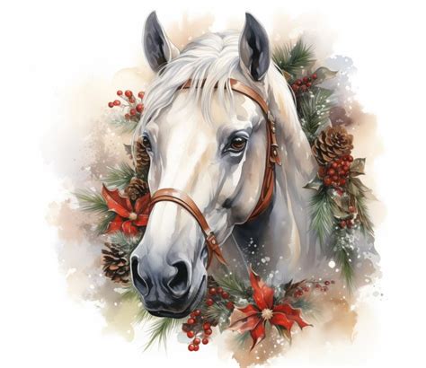 20 Christmas Horse Watercolor High Quality Jpgs Digital - Etsy in 2024 ...