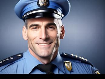 A man in a police uniform smiling at the camera Image & Design ID 0000354726 - SmileTemplates.com