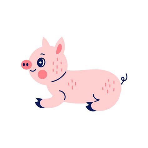 Cute lying pig doodle 29883078 Vector Art at Vecteezy