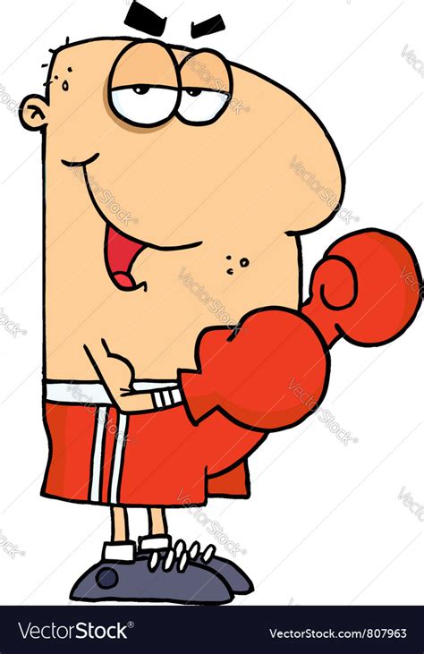 Cartoon boxing fighter man Royalty Free Vector Image