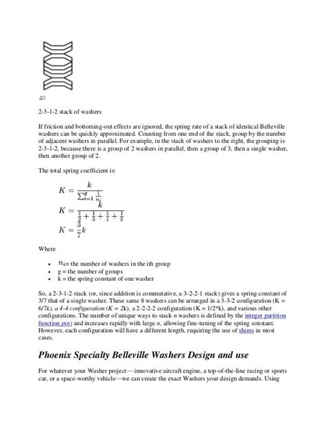 Belleville washers design and use