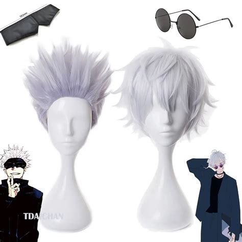 Gojo Satoru Cosplay Wigs Anime Jujutsu Kaisen Gojo Short Heat Resistan ...