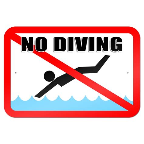 No Diving - Pool Area 9" x 6" Metal Sign - Walmart.com