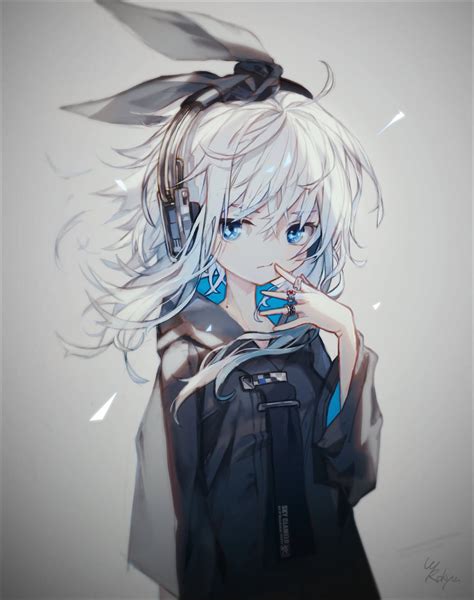 anime, anime girls, rings, headphones, blue eyes, white hair HD Phone Wallpaper | Rare Gallery