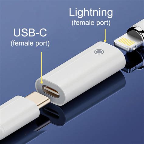 Lightning to USB Type-C Charging Adapter for Apple Pencil