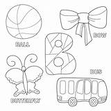 Halaman Mewarnai Untuk Anak Dengan Seni Klip Bergaris Huruf B  sketch template