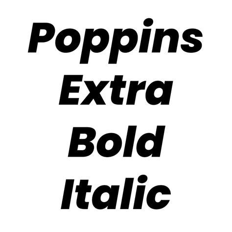 Poppins Extra Bold Italic font - Free fonts on Creazilla | Creazilla