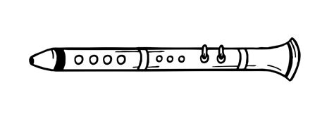 Flute musical instrument style hand drawn. Vector black and white doodle illustration 12651568 ...