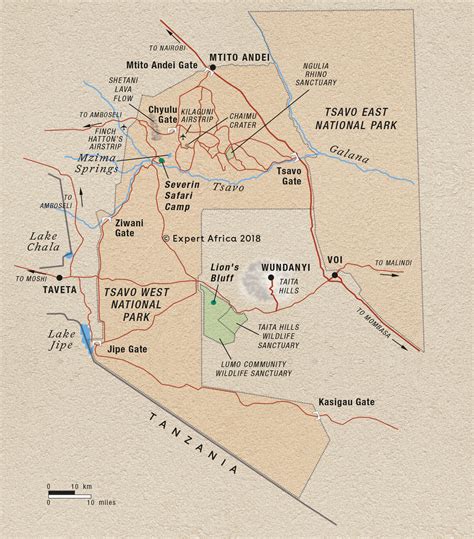 Map showing Tsavo West National Park | Kenya | Expert Africa