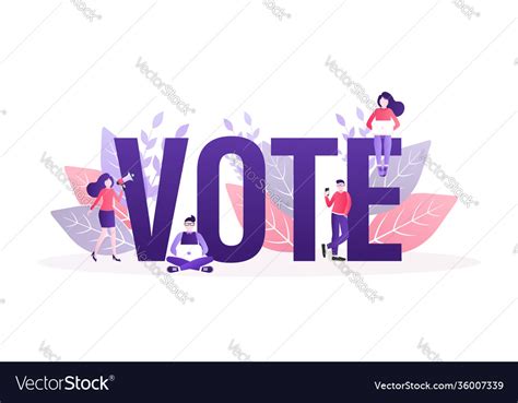 Cartoon icon character flat vote people Royalty Free Vector