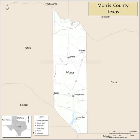 Map of Morris County, Texas - Thong Thai Real